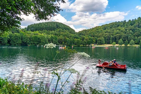 Gemündener Maar, Vulkaneifel, Vulkansee, Eifel, Rhineland-Palatinate, Germany, Europe