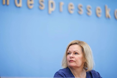 Nancy Faeser, Federal Minister of the Interior and Home Affairs, recorded during the Federal Press