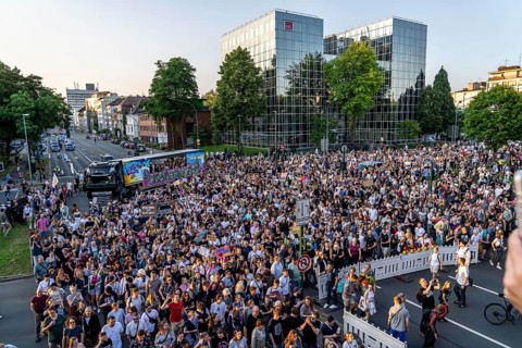 Demo against the AFD party conference in the Grugahalle in Essen, over 5000 participants came to