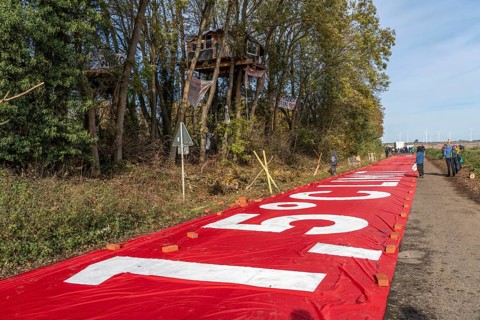 Protest action against the demolition of the village of Lützerath in the Rhenish lignite mining