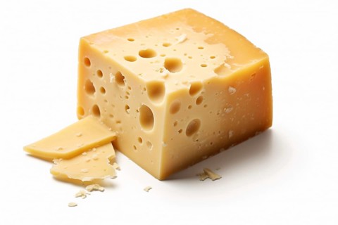 Block of cheese on white background. KI generiert, generiert AI generated