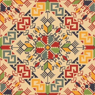 Traditional Bulgarian embroidery vector pattern
