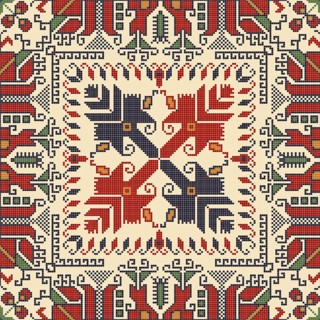 Traditional Bulgarian embroidery vector pattern