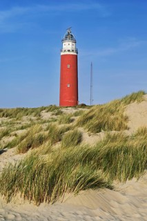 Eierland lighthouse with dunes, De Cocksdorp, Texel, West Frisian Islands, Province of North