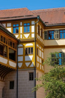 Hohentübingen Palace, half-timbered building, Museum of the University of Tübingen MUT, higher