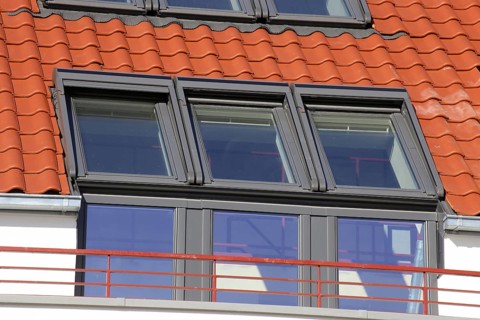 Modern new façade connection window or skylight