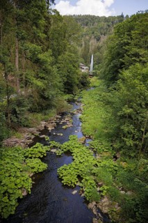The Selbitz river flows through the Höllental valley between Thuringia and Bavaria. Lichtenberg, 21