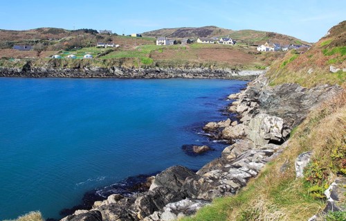 South Harbour bay and houses, Cape Clear Island, County Cork, Ireland, Irish Republic, Europe