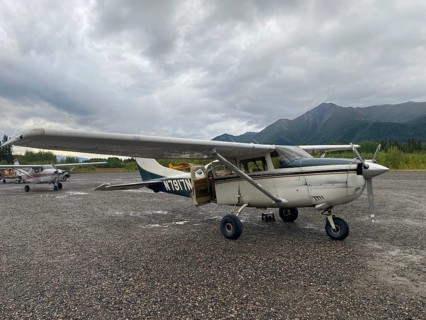 Small propeller plane on the airstrip of McCa Copper River Census, Wrangell-St. Elias National