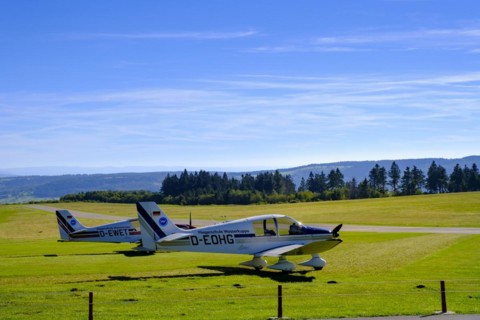 Air sports centre, Wasserkuppe airfield, Rhön, district of Fulda, Hesse, Germany, Europe