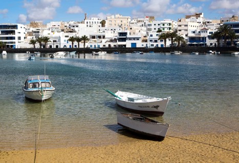 Boats in the harbour Charco de San Ginés, Arrecife, Lanzarote, Canary Islands, Spain, Europe