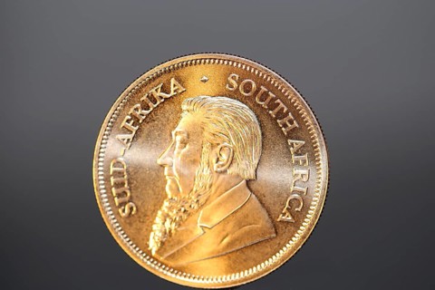 Close-up of a Krugerrand