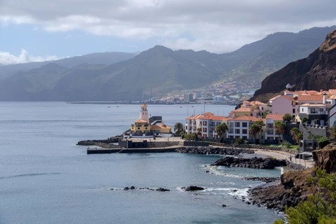 View of the coastal village of Caniçal, Madeira, Portugal, Europe