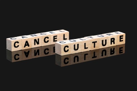 Symbolic image of the debate about the so-called Cancel Culture . Letter cubes show the words
