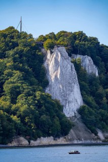 Chalk cliffs of Rügen, viewing platform at the famous rock formation Königsstuhl, in the Jasmund