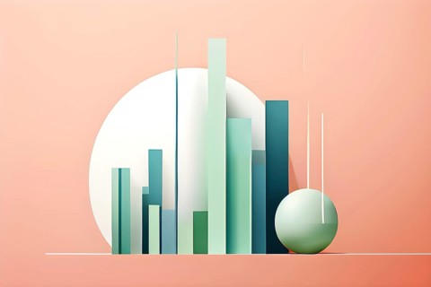 Abstract wallpaper illustration symbolizing finance and business, AI generated