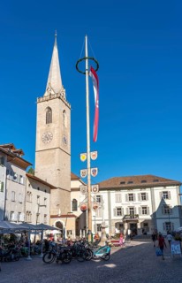 The village of Kaltern, on the South Tyrolean Wine Route, market square, Parrocchia Maria Assunta