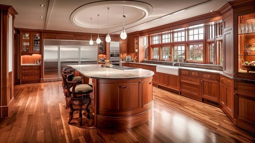 Luxurious custom residential kitchen upgrade interior, generative AI, AI generated