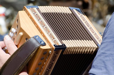 Man Playing on an Accordion