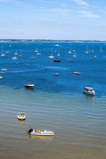 Yachts and boats on Studland Bay, Jurassic Coast, Dorset Coast, Poole, England, United Kingdom,