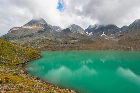 Großer Gradensee in Gradental, Schober group with Petzeck and Kruckelkopf, Hohe Tauern National