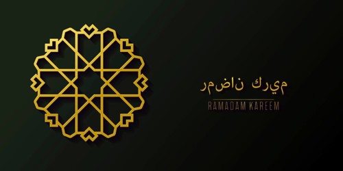 Golden islamic pattern geometric symbol. Ramadan kareem oriental style vector template