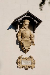 Ernst Duke of Austria, stone figure on the Gerobau, bust, sculpture, portrait, Lichtenstein Castle,