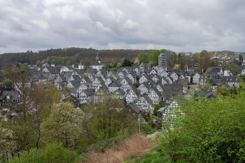 Panoramic view of the historic old town, Alter Flecken, 17th century, Freudenberg, North