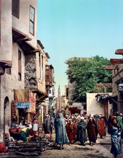 Cairo, Egypt, Arabian funeral procession, 1890, Historic, digitally restored reproduction from a