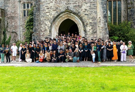 Graduation event, Schumacher College, Dartington Hall estate, Totnes, Devon, England, UK May 2024