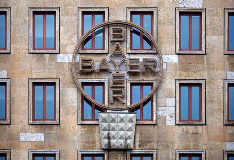 Logo of Bayer AG, agrochemical and pharmaceutical company, Leverkusen, Bergisches Land, North