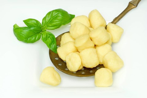 Potato gnocchi, gnocchi di patate, pasta, skimmer, plate, pasta