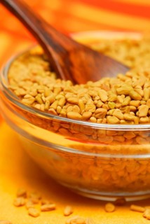 Fenugreek-Seed in dish, seeds, spoon, Greek hay