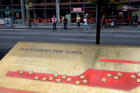 Boulevard of the Stars, overview board of the honoured persons and stars, Potsdamer Platz, Berlin,