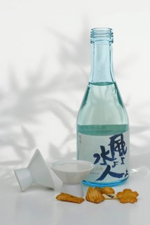 Japanese rice wine and rice crackers, sake