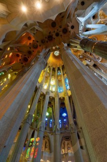 Interior of the Sagrada Família, Church of the Atonement of the Holy Family, architect Antoni