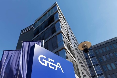 GEA Group AG, logo at headquarters, industrial group, mechanical and plant engineering, Airport