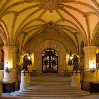 Columned hall with hallway to the Hamburg Senate, City Hall, Hamburg, Germany, Europe