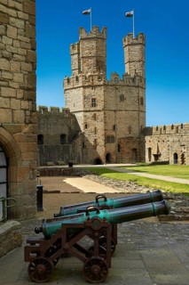 Caernarfon or Carnarvon Castle built in 1283 by King Edward I of England, Gwynedd, north-west