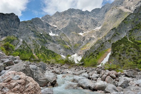 East wall of the Watzmann, Upper Bavaria, Bavaria, Germany, Europe