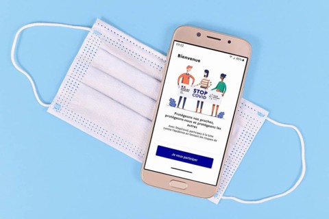 Germany, June 2020: Official French Corona contact tracing app called 'Stop Covid France' on mobile