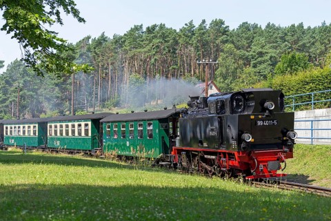 Rasender Roland steam railway, Sellin, Rügen Island, Mecklenburg-Vorpommern, Germany, Europe