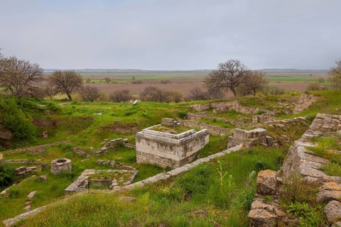 The Altar Square in the Ancient Site of Troy, Troy, Truva, Canakkale, Marmara, Western Turkey,