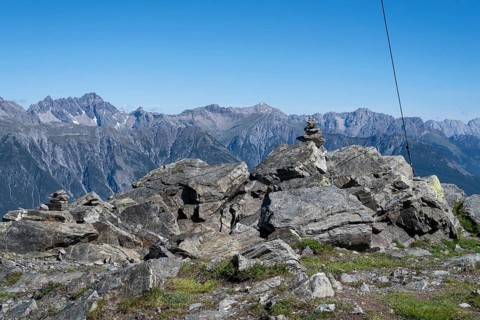 Mountain peak, Alps, European long-distance hiking trail E5, Zams, Tyrol, Austria, Europe
