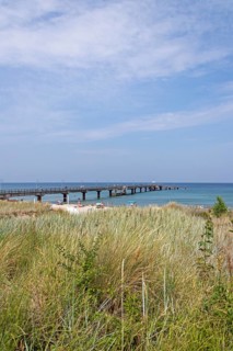 Beach access, pier, Göhren, Rügen Island, Mecklenburg-Western Pomerania, Germany, Europe
