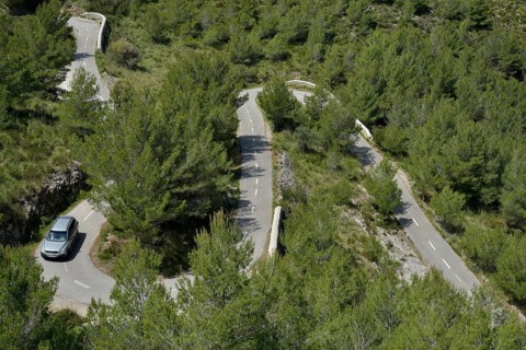 Serpentine road from Artà to the Ermita de Betlem, Parc Natural Peninsula de Llevant, near Arta,