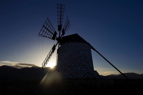 Fuerteventura, Canary Islands, Windmill in Tefia, Spain, Europe