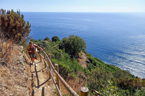 Hiking trail from Riomaggiore to Manarola, Cinque Terre, Province of La Spezia, Liguria, Italy,