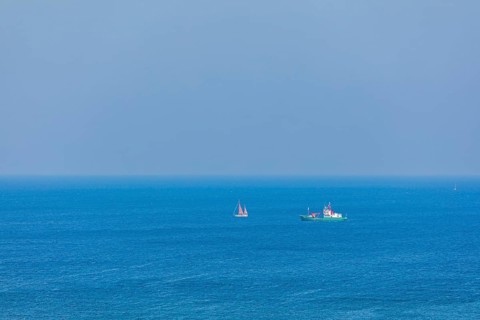 Boats off Göhren, Rügen Island, Mecklenburg-Western Pomerania, Germany, Europe