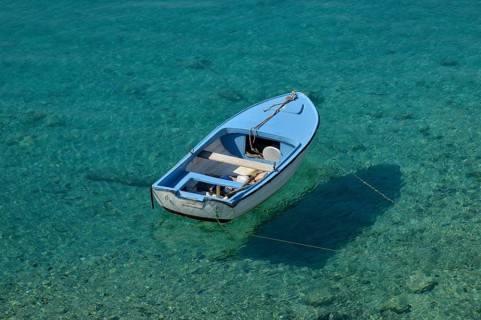 Fishing boat in a bay, near Jadrtovac, Adriatic Sea, Dalmatia, Croatia, Europe
